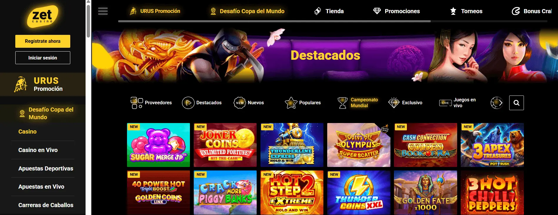 Zet Casino — screenshot
